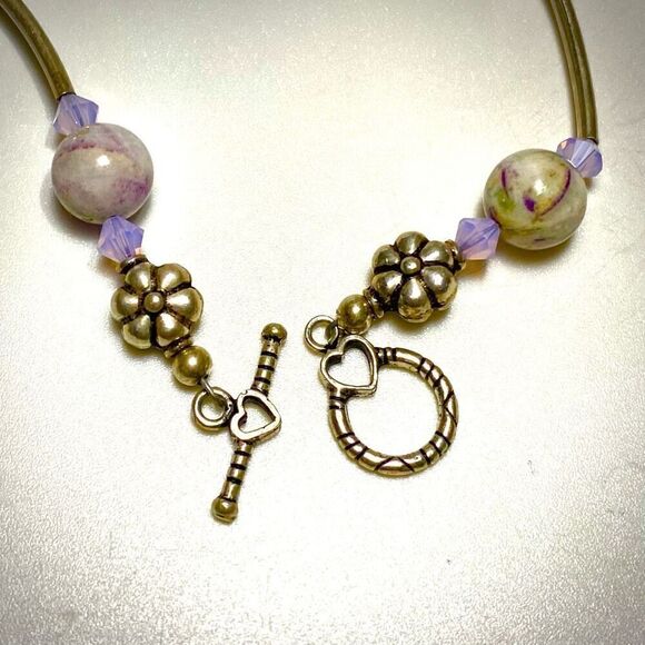 AEZ# Brighton Polished Amethyst & Silver Necklace - Picture 9 of 10